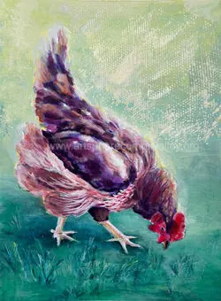 Single Peck Acrylic Painting by Anna Krause