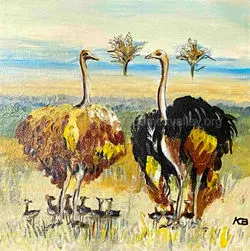 "What's Up Mate?" Spirit of Africa Painting by Kate Brown