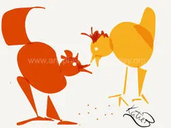 Chicken Pecktalk Digital Painting by Kate Brown
