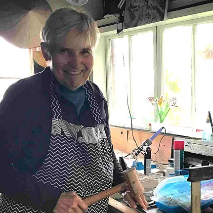 Bonnie Luterbach's artistic interests range from fused glass creations and making jewellery from stones she shapes in the lapidary, by beading, by silversmithing, wirewrapping and viking knit. She has always enjoyed photography and lately is learning about making pine needle basketry.

